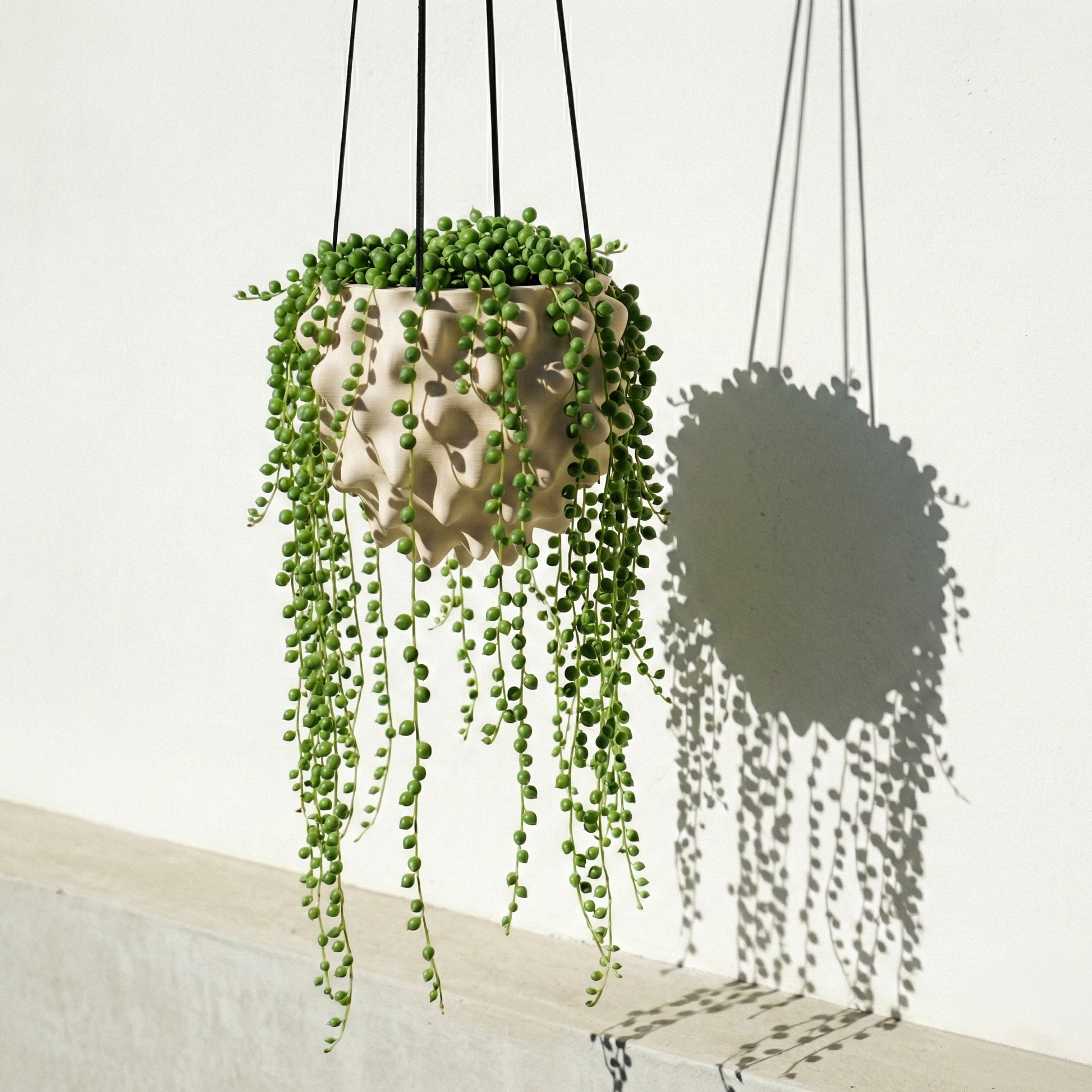 The Creature Orb Hanging Planter Pot With Drainage – Beige Pots & Planters