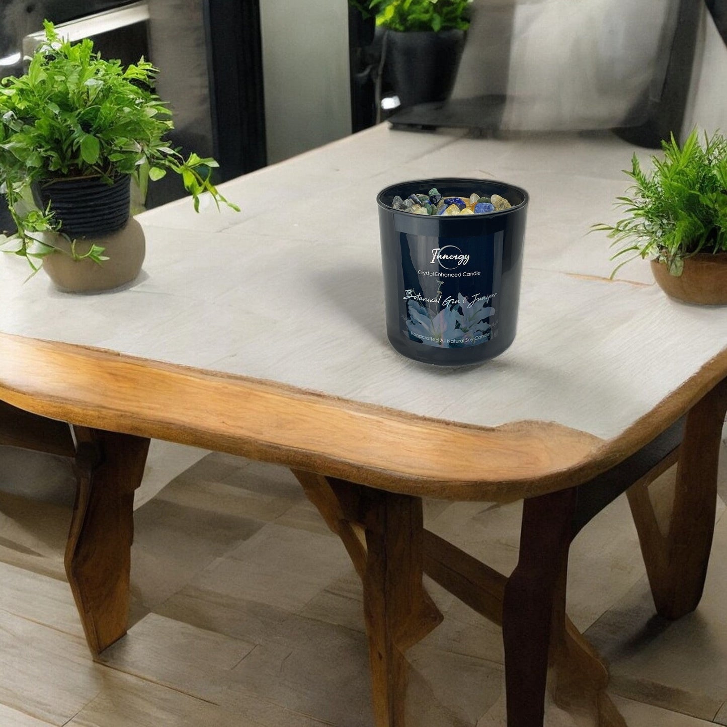 Botanical Gin & Juniper Crystal Candle, 9oz