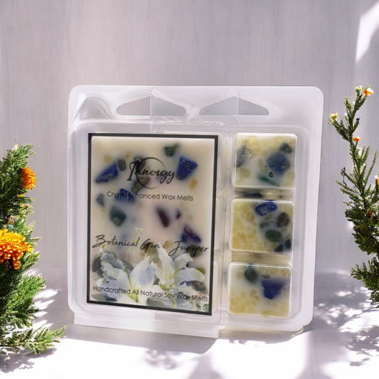 Botanical Gin & Juniper Crystal-Enhanced Premium Coconut-Soy Wax Melts