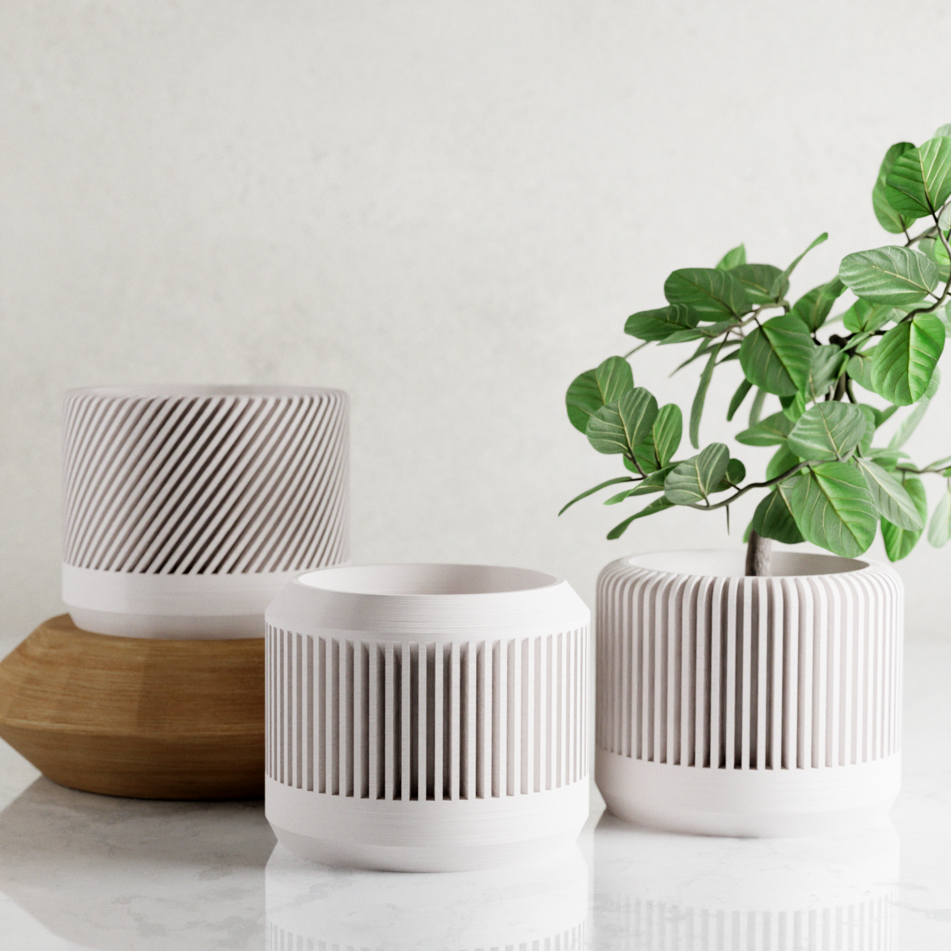 bamboo plant saucer BAMBOO Planter Set