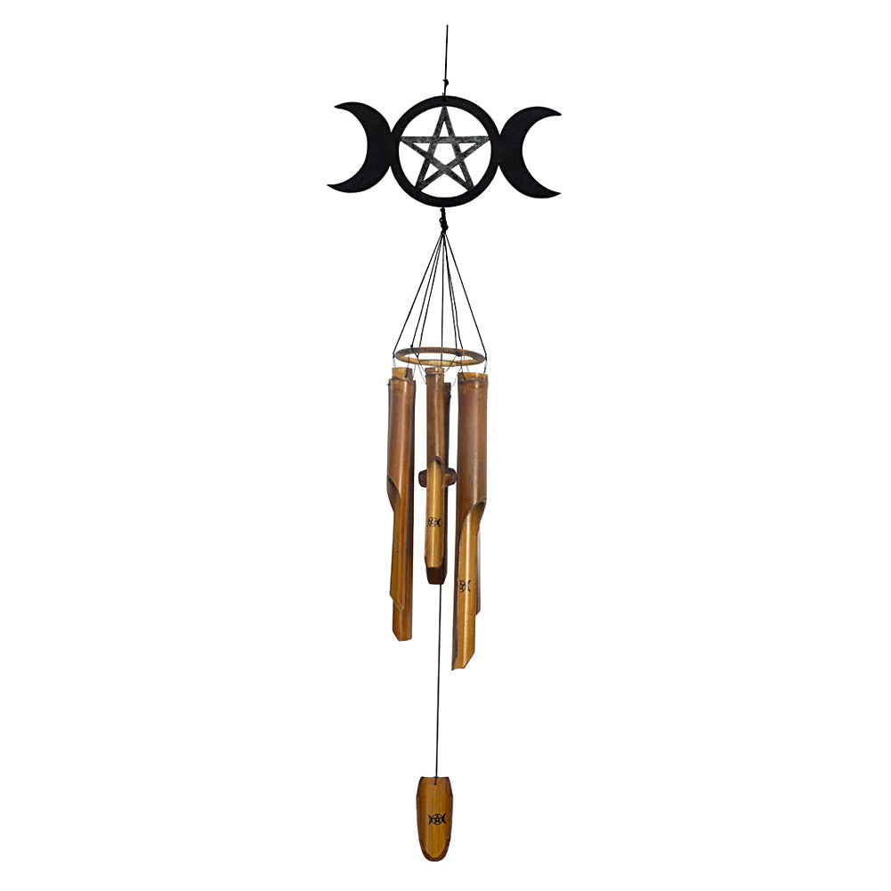 Bamboo Wind Chime - Triple Moon w/Pentacle – Wind Chime