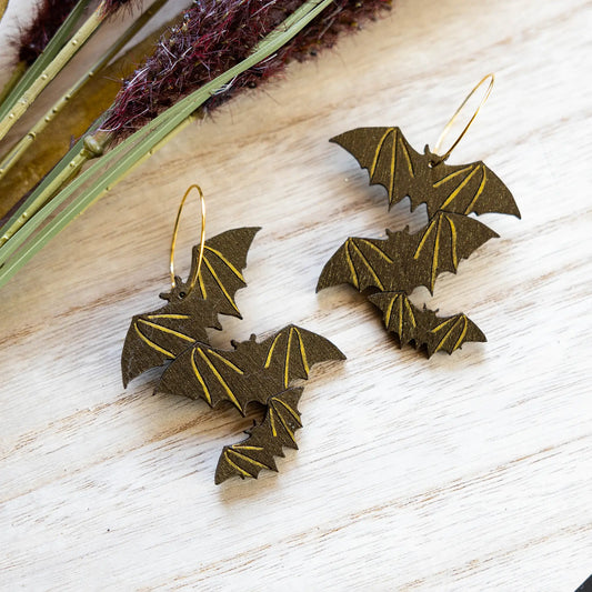 Shimmery Bat Hoops