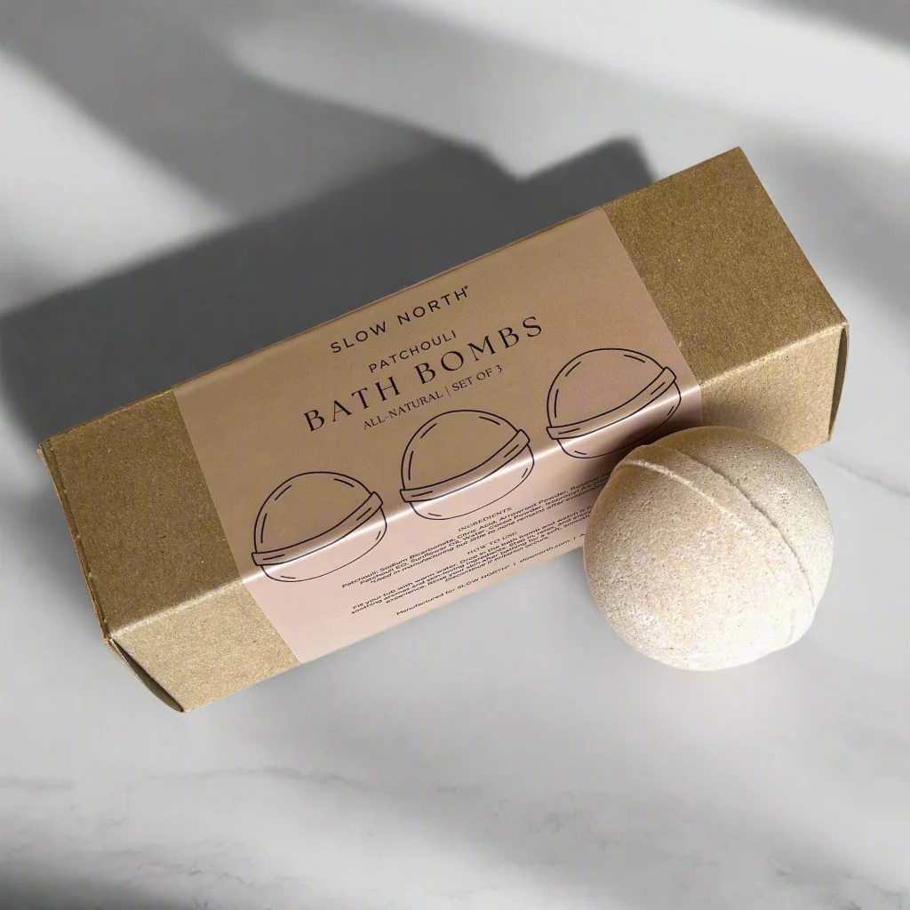 Natural Bath Bomb Set – Patchouli (Set of 3)