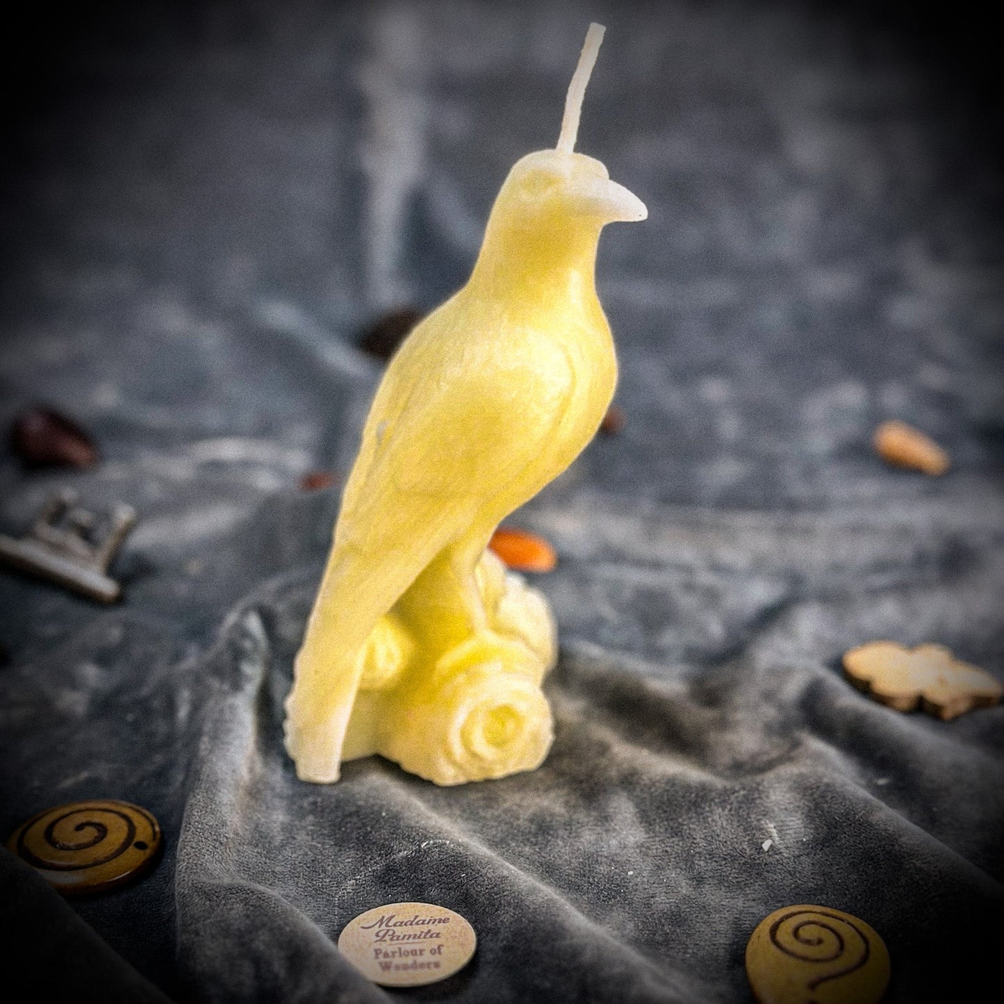 Raven Spell Candle Kit - Beeswax Ritual Candle for Wisdom & Spirit Communication – White (Blessings) Candle Spell Kit