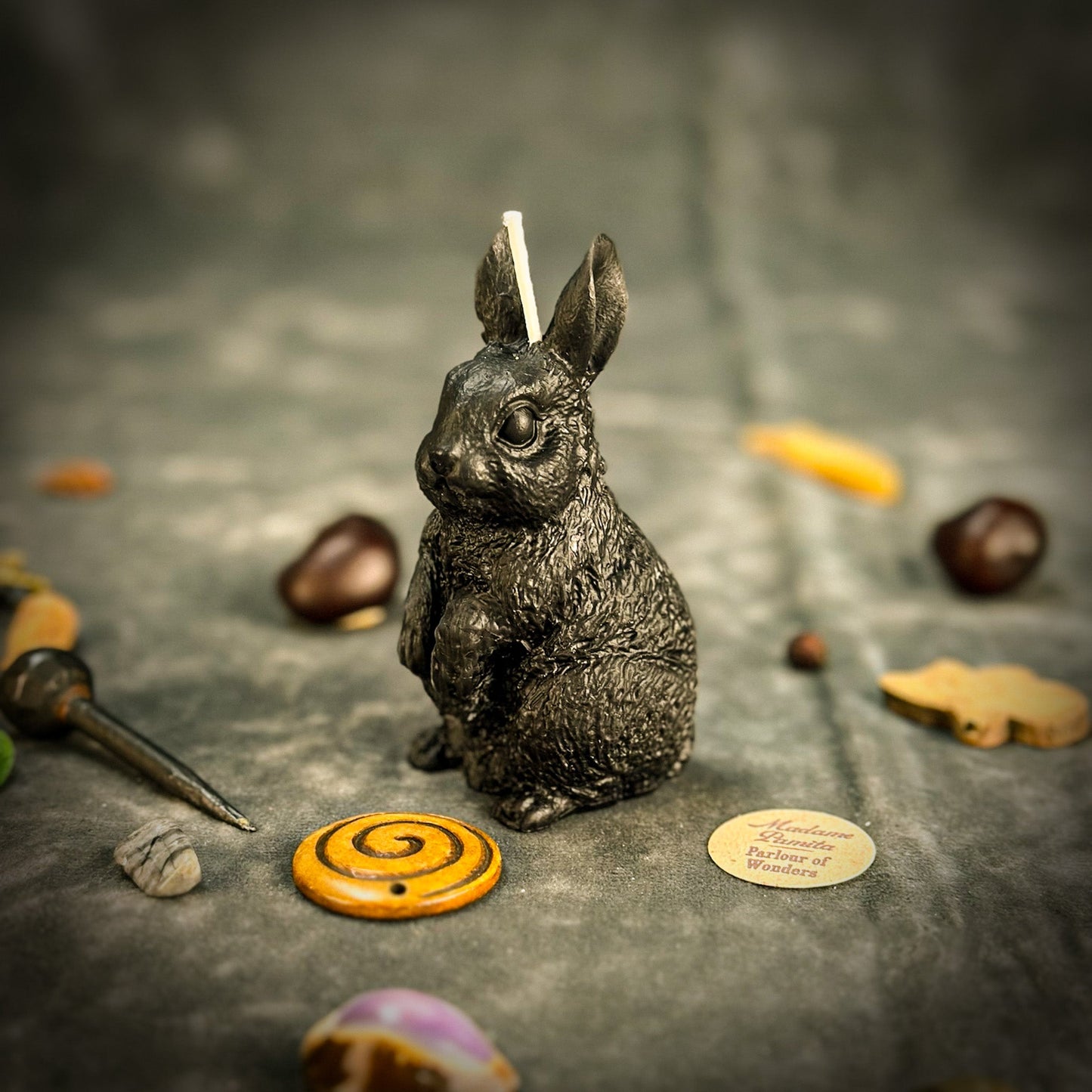 Bunny Candle Spell Kit - Abundance & Prosperity – Black (Protection) Candle Spell Kit