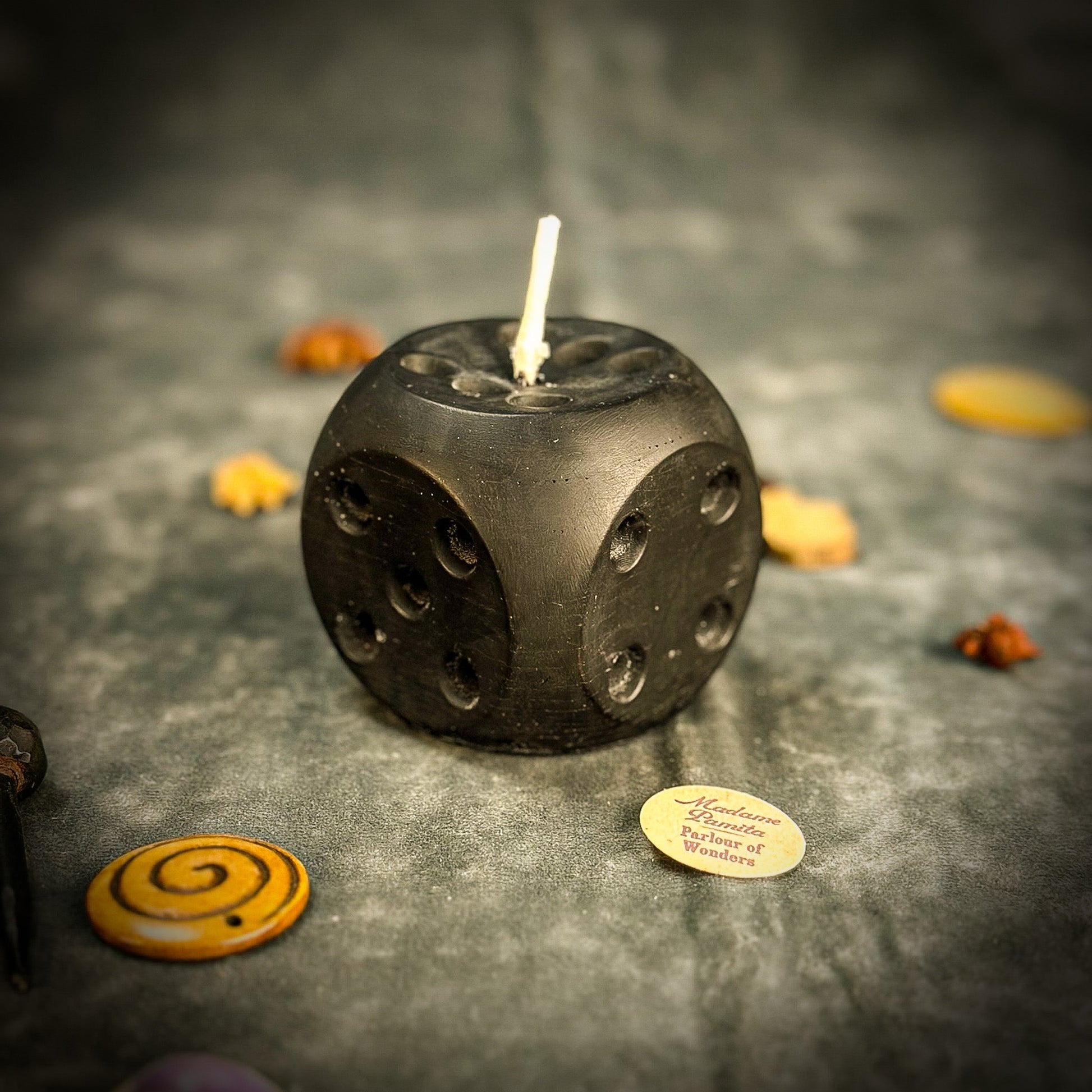 Lucky Dice Spell Candle - Gambling Luck & Money Fortune – Black (Protect Money) Candle Spell Kit