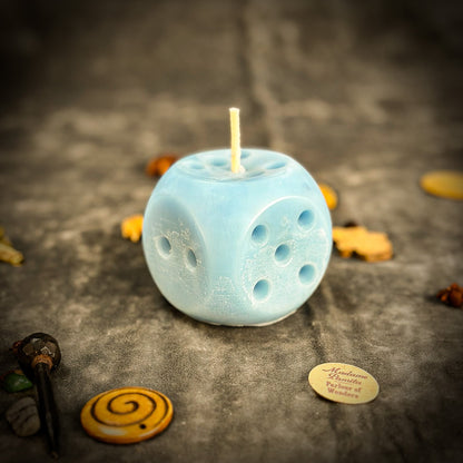 Lucky Dice Spell Candle - Gambling Luck & Money Fortune – Blue (Money from Creativity) Candle Spell Kit