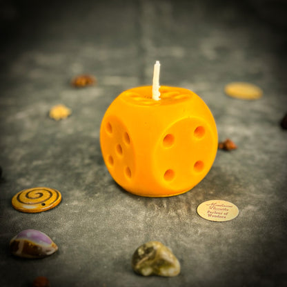 Lucky Dice Spell Candle - Gambling Luck & Money Fortune – Yellow (Money Luck) Candle Spell Kit