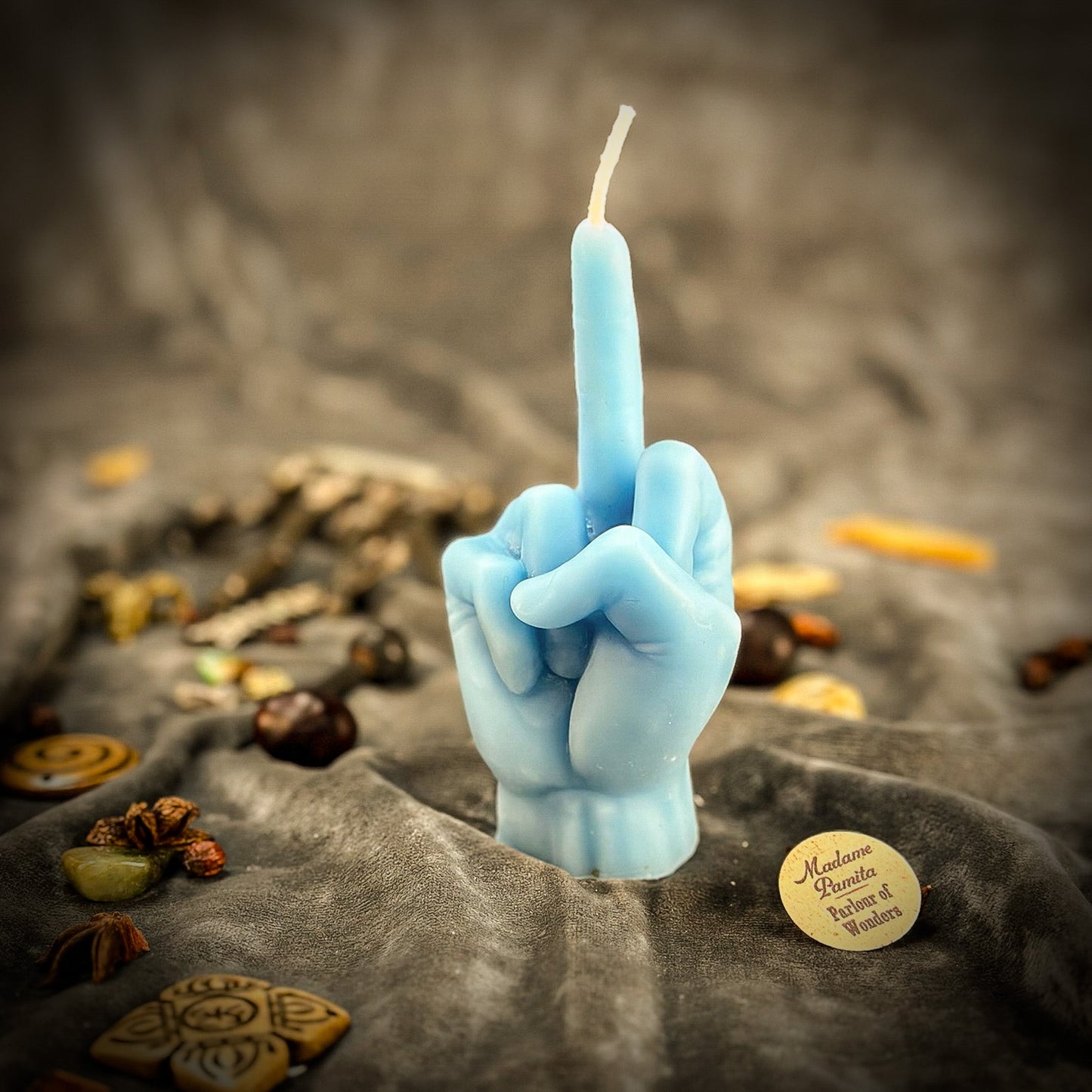 Middle Finger Candle Spell Kit - Banishing & Boundaries – Blue (Healing) Candle Spell Kit
