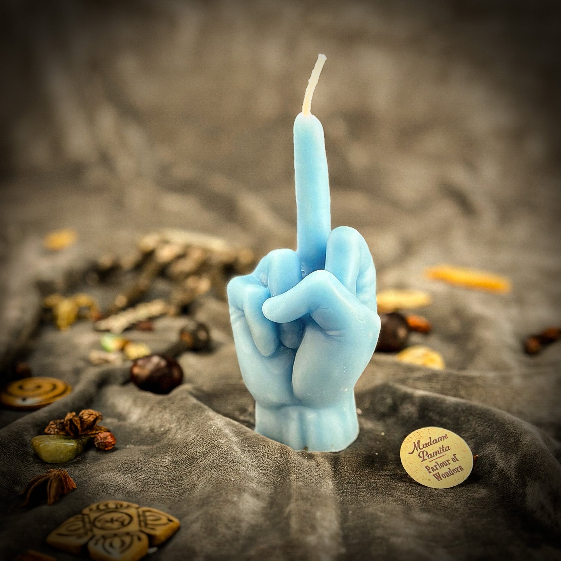 Middle Finger Candle Spell Kit - Banishing & Boundaries – Blue (Healing) Candle Spell Kit