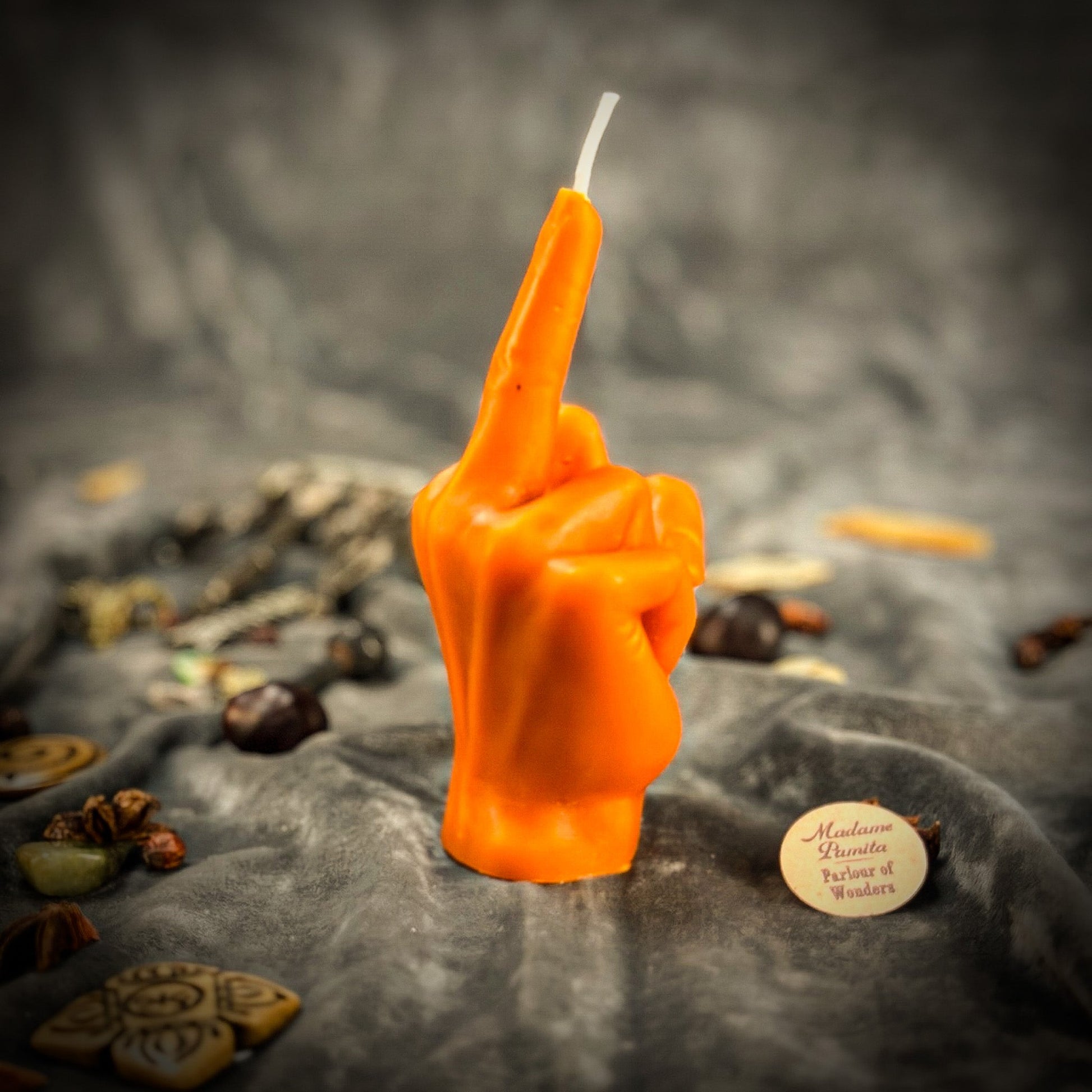 Middle Finger Candle Spell Kit - Banishing & Boundaries – Orange (Road Opener) Candle Spell Kit