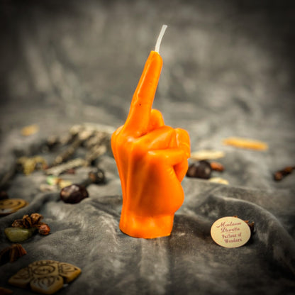 Middle Finger Candle Spell Kit - Banishing & Boundaries – Orange (Road Opener) Candle Spell Kit