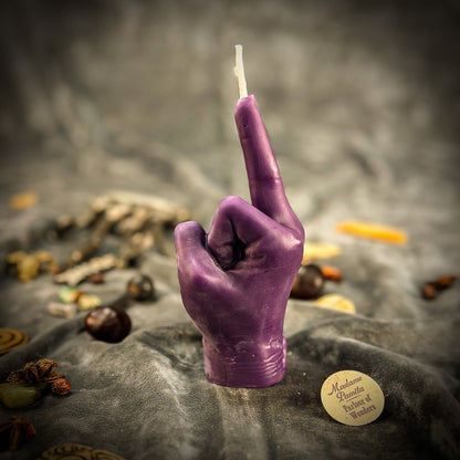 Middle Finger Candle Spell Kit - Banishing & Boundaries – Purple (Power) Candle Spell Kit