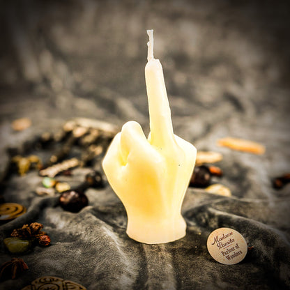 Middle Finger Candle Spell Kit - Banishing & Boundaries – White (Blessing) Candle Spell Kit