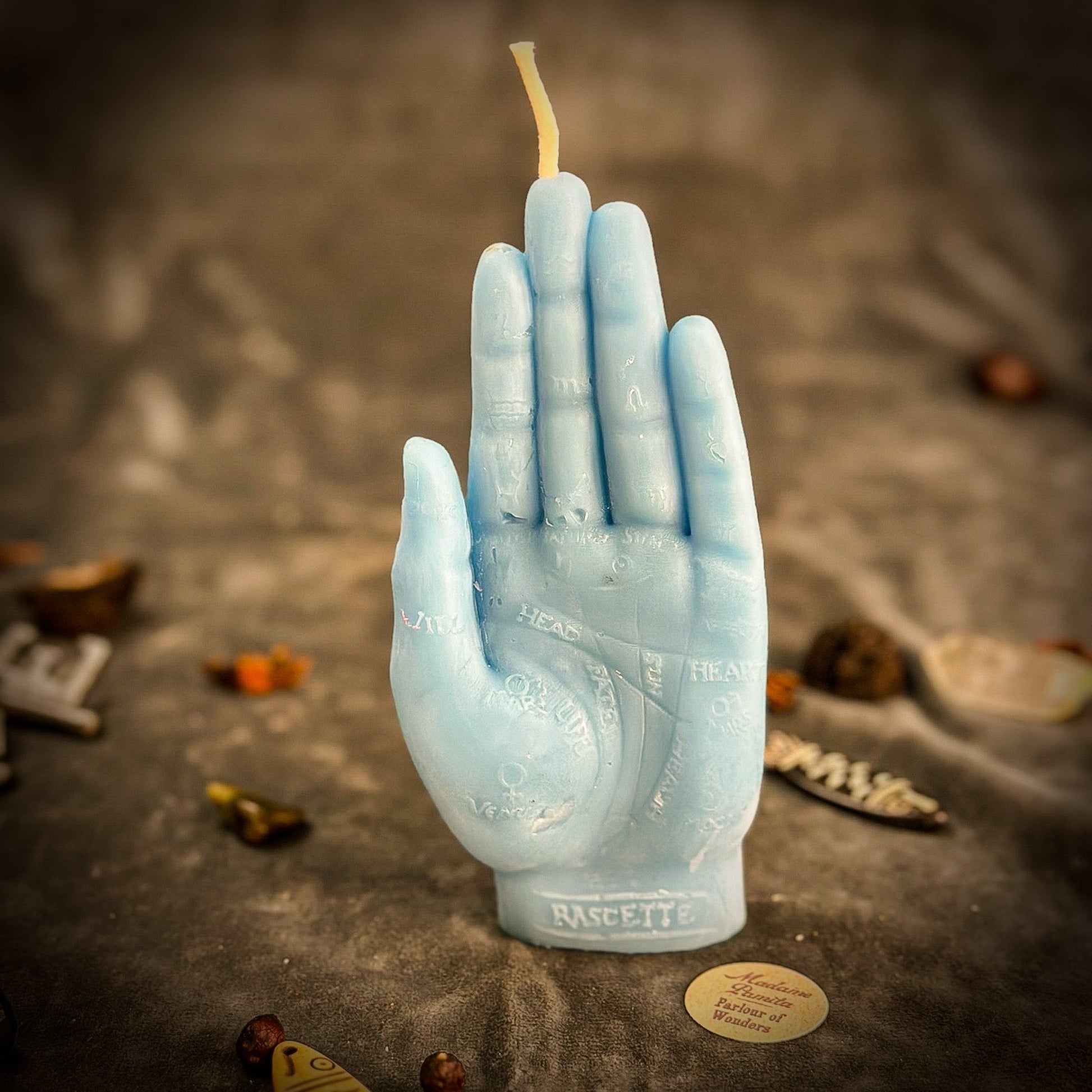Hand of Fate Spell Candle Kit - Beeswax Ritual – Blue (Healing) Candle Spell Kit