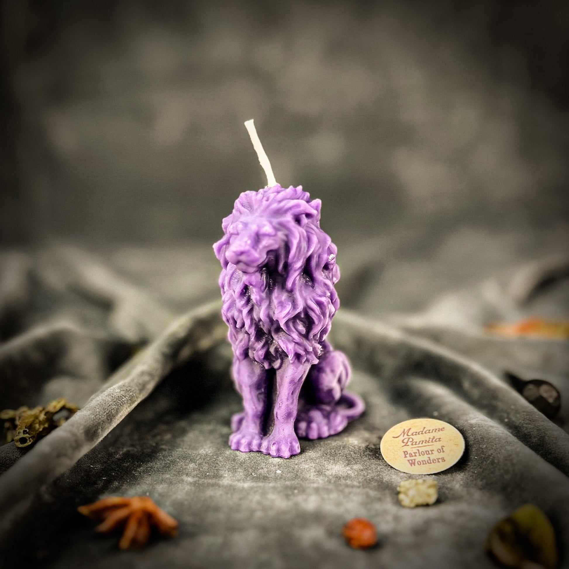 Lion Candle Spell Kit - Courage & Leadership – Purple (Empowerment) Candle Spell Kit