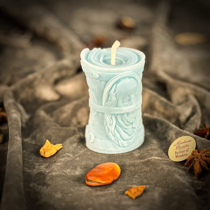 Pay Me Spell Candle Kit - Beeswax Money & Debt Collection Ritual – Blue (Loan Repayment) Candle Spell Kit