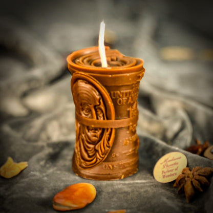 Pay Me Spell Candle Kit - Beeswax Money & Debt Collection Ritual – Brown (Money from Judgment) Candle Spell Kit