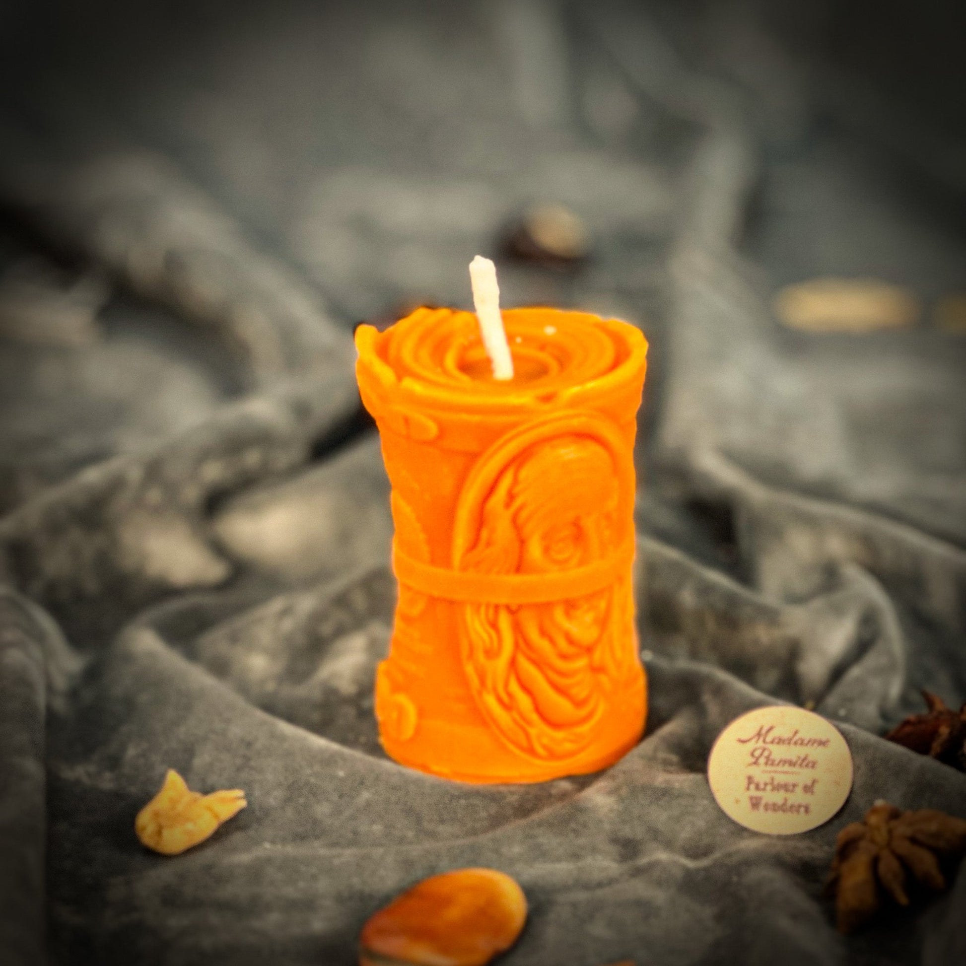 Pay Me Spell Candle Kit - Beeswax Money & Debt Collection Ritual – Orange (Remove Blocks) Candle Spell Kit