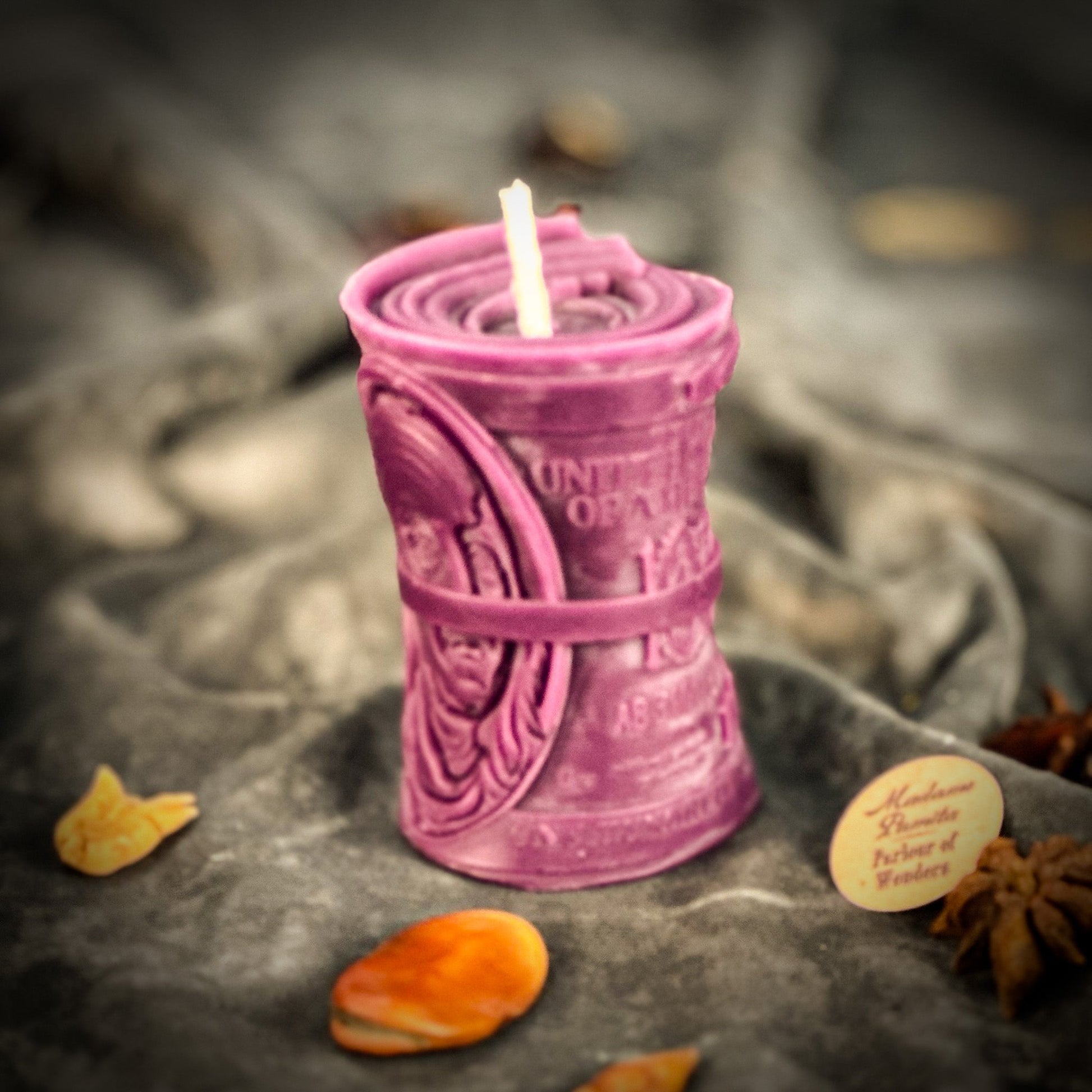 Pay Me Spell Candle Kit - Beeswax Money & Debt Collection Ritual – Purple (Money from Companies) Candle Spell Kit