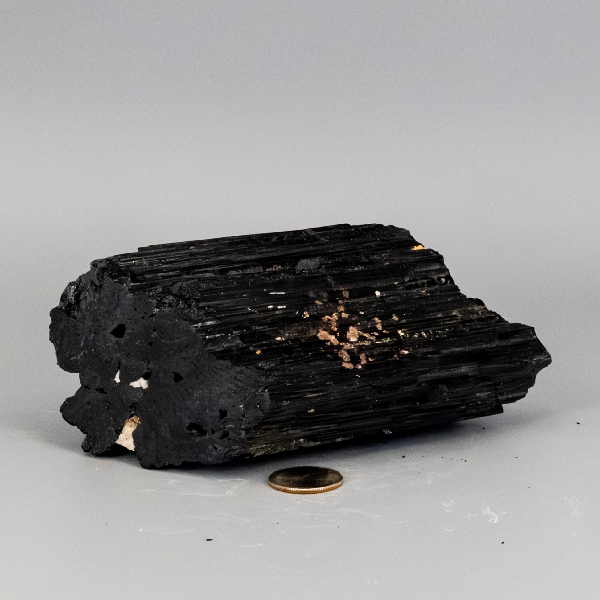 Big Black Tourmaline Hunk w/t Quartz Inclusions – Raw