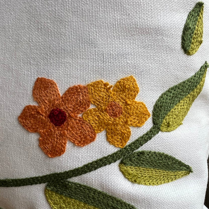 Bird and Bloom Embroidered Pillow Cover – Throw Pillows