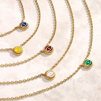 Radiant Shield - Garnet January Birthstone Evil Eye Necklace – Necklaces - Womens