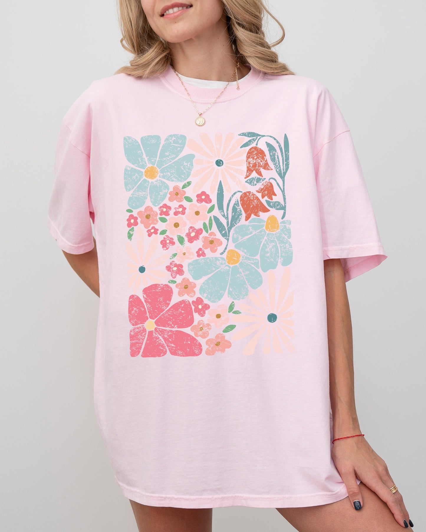 Groovy Blossoms - Comfort Colors Tshirt – Blossom Pink T-Shirt