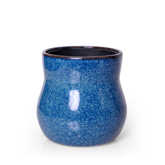 River Blue Ceramic Plant Pot with Removable Liner