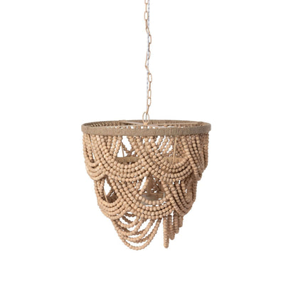 Boho Wood Beaded Chandelier