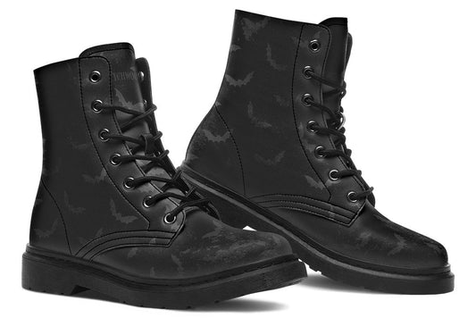 Vegan Ankle Boots - Distressed Bats