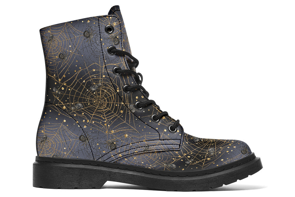 Vegan Ankle Boots - Enchanted Night Webs