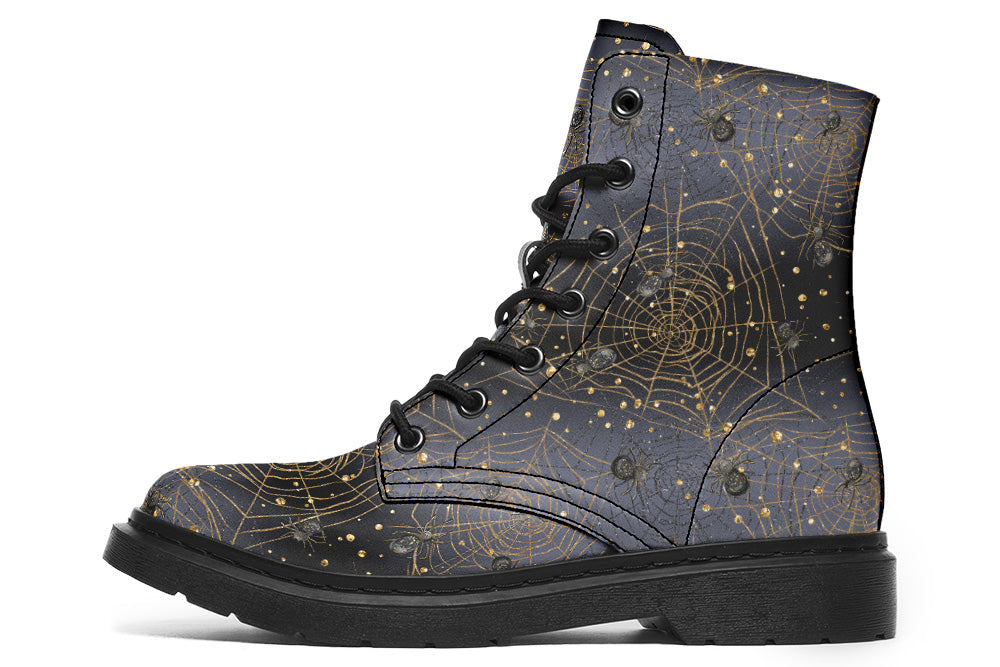 Vegan Ankle Boots - Enchanted Night Webs