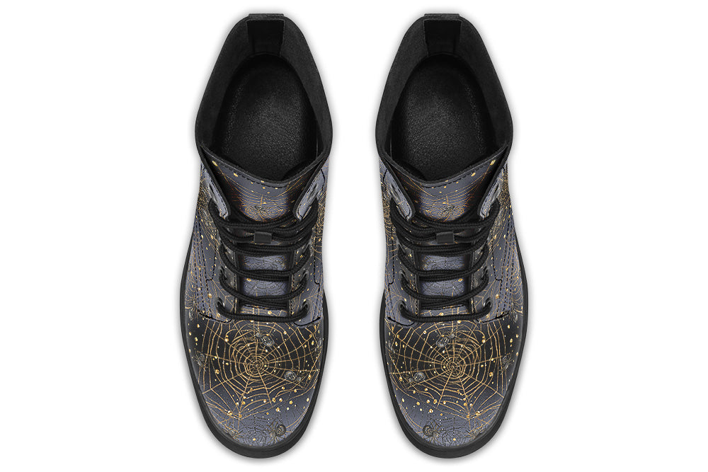Vegan Ankle Boots - Enchanted Night Webs