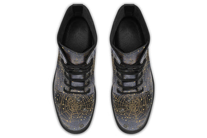 Vegan Ankle Boots - Enchanted Night Webs