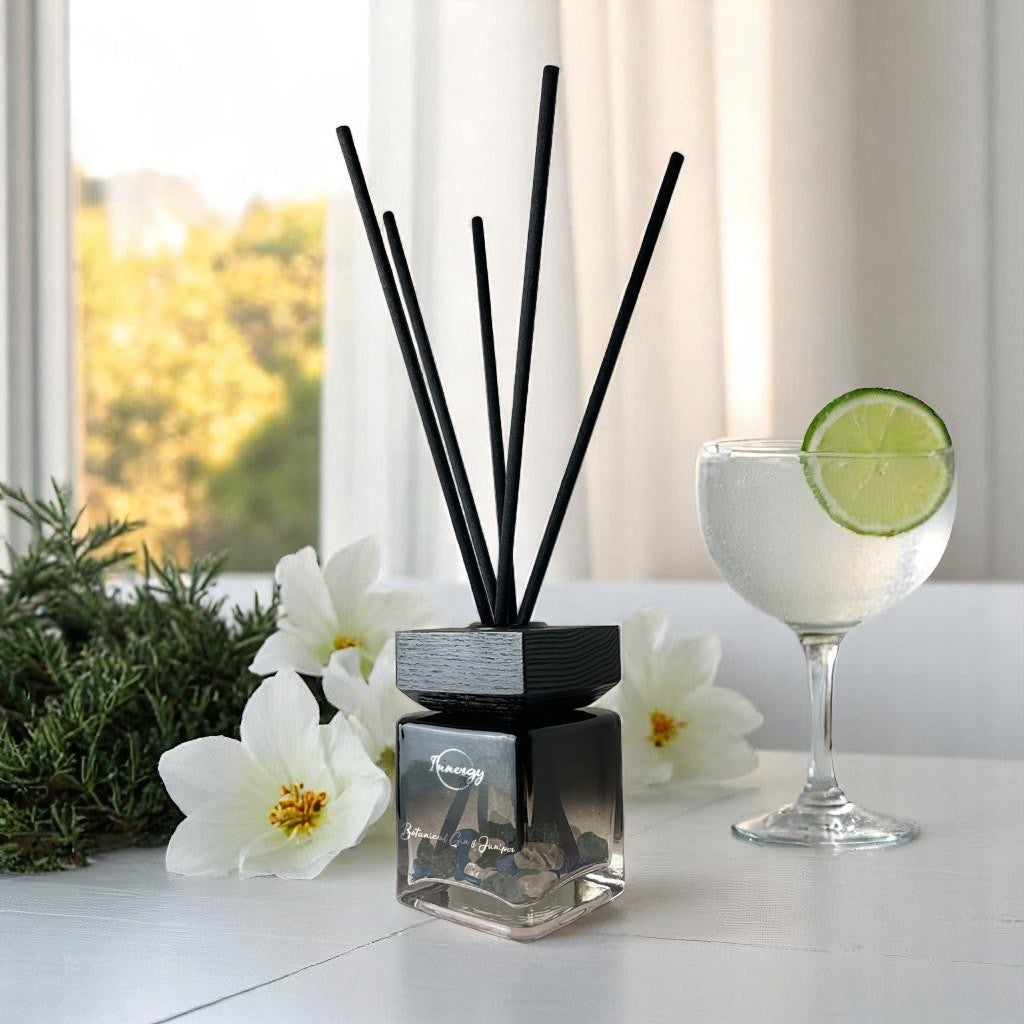 Botanical Gin and Juniper Crystal-Enhanced Reed Oil Diffuser, 100ml