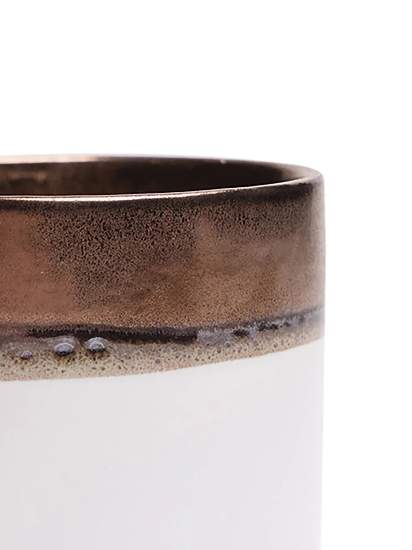Bronze White Ceramic Plant Pot and Saucer – plant pot