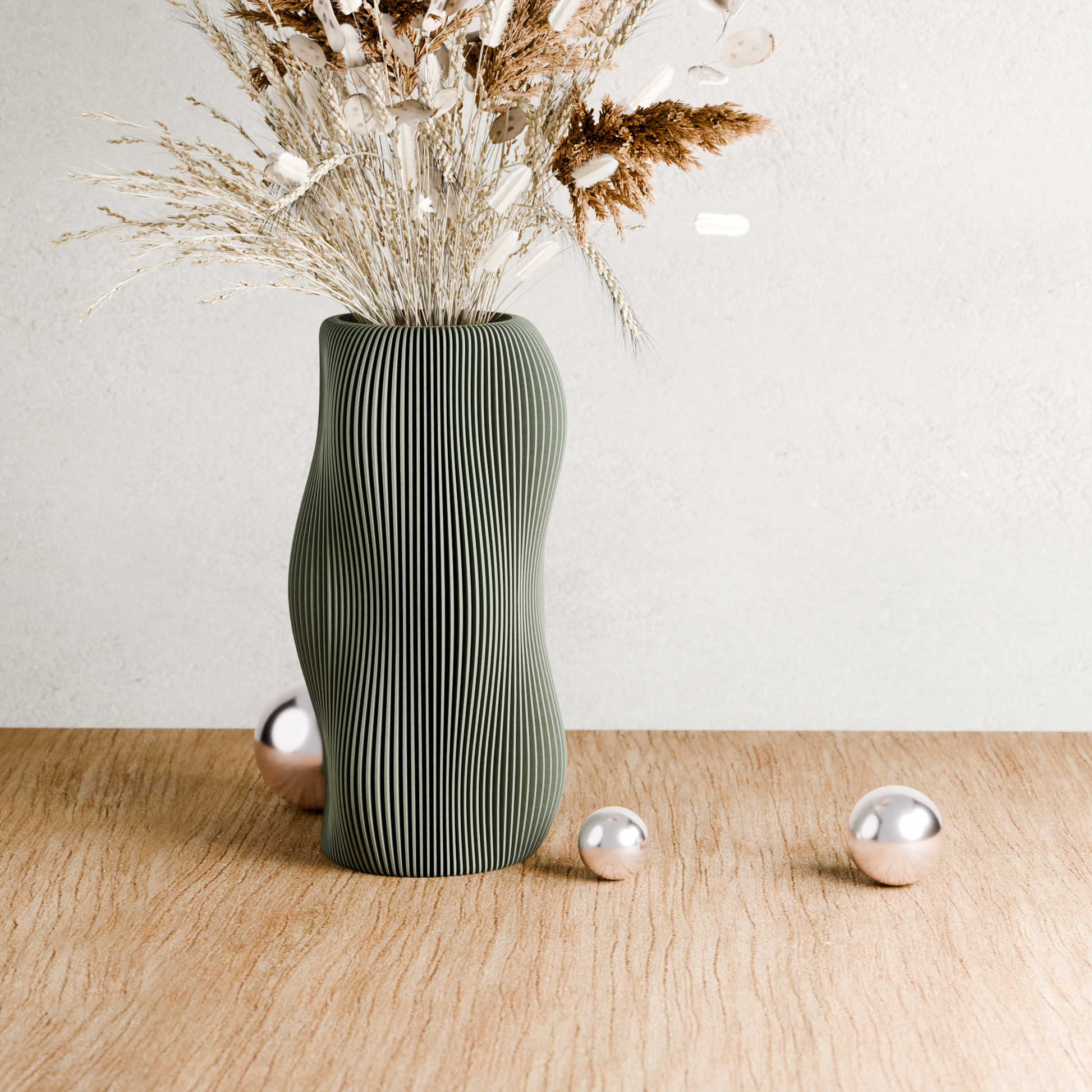 BUBBLY Vase – 9.4 Inches Muted Green Vase