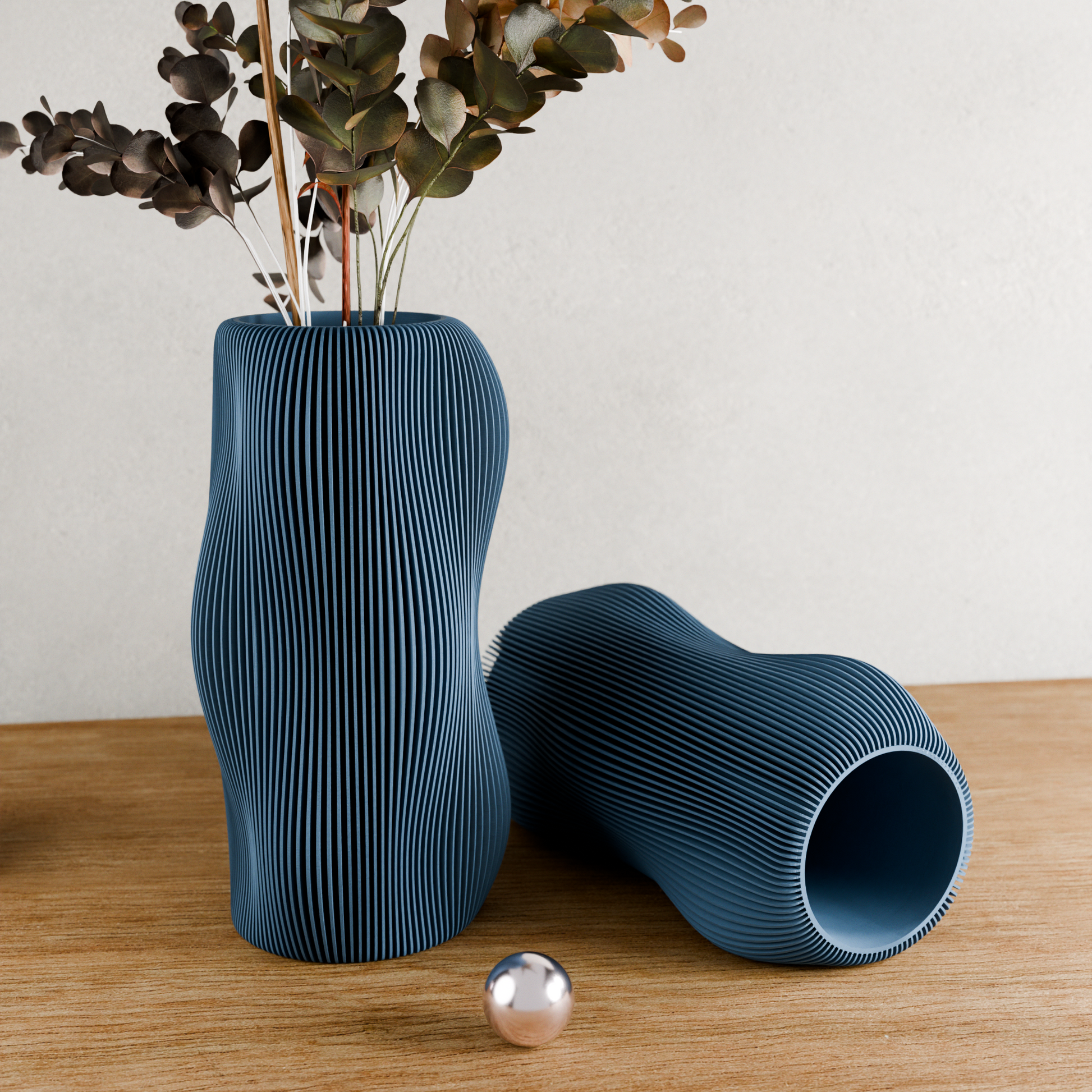 BUBBLY Vase – 9.4 Inches Muted Blue Vase