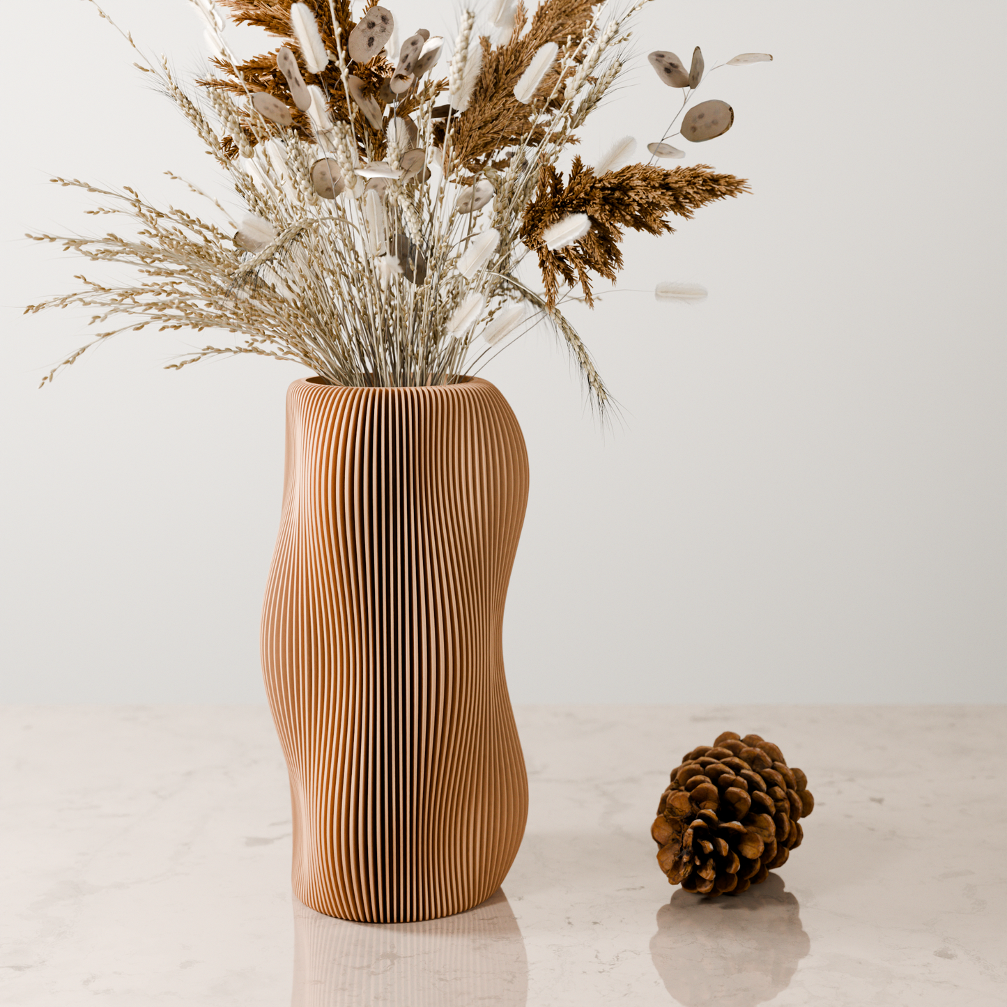 BUBBLY Vase – 9.4 Inches Natural Wood Vase