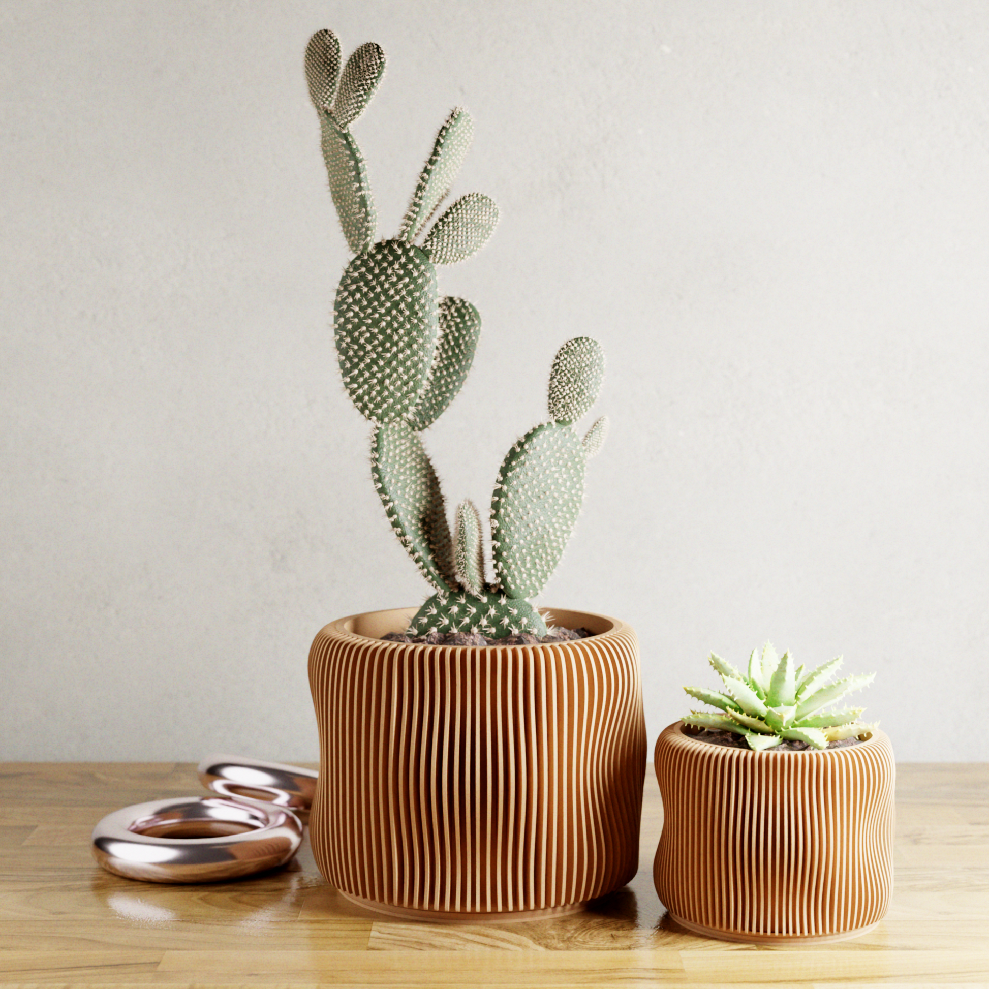 BUBBLY Planter – Natural Wood Planter