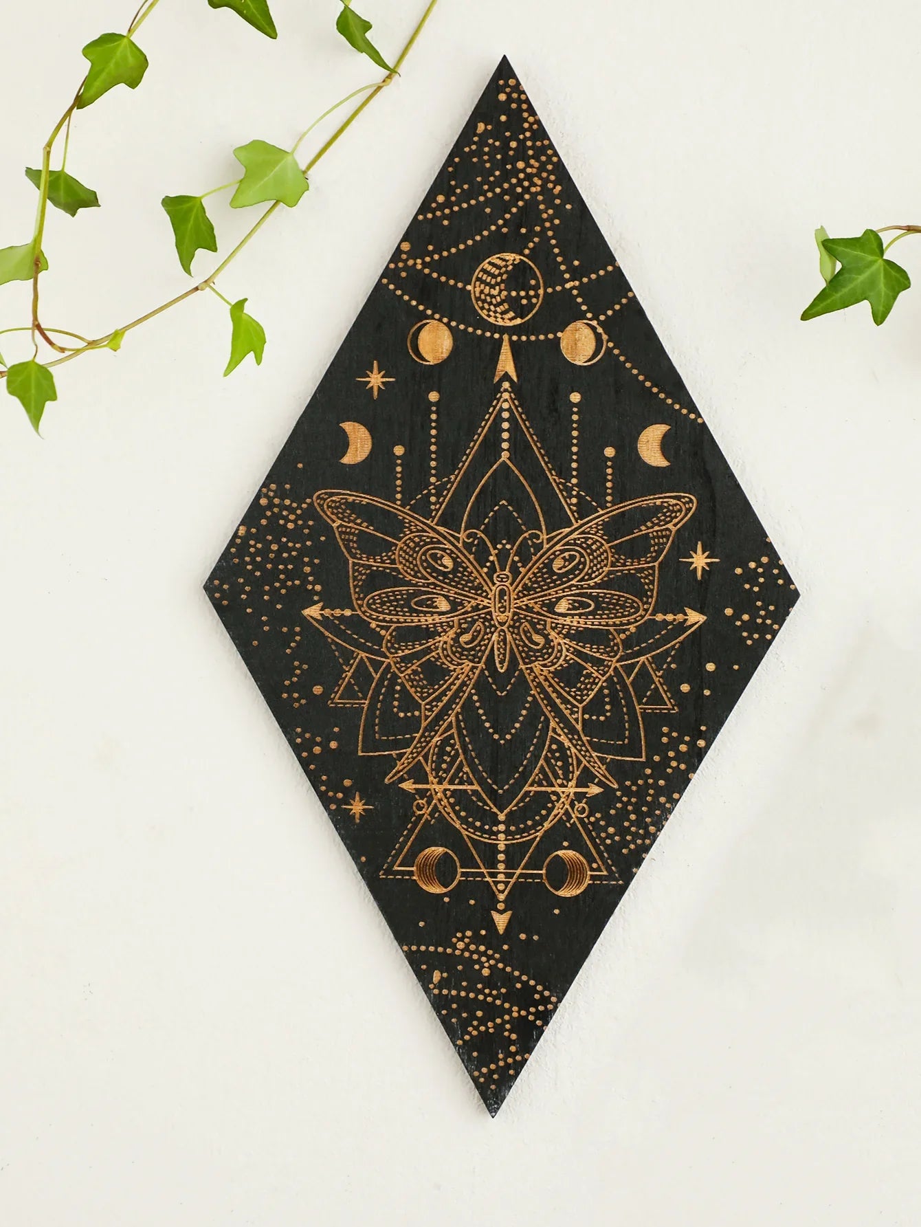 Moon Phase Wall Plaques – Moth 1 PC home decor