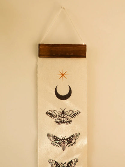 Butterfly & Moon Phase Banner Tapestry