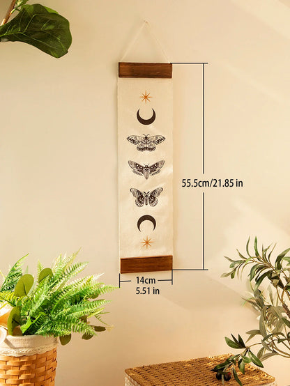 Butterfly & Moon Phase Banner Tapestry