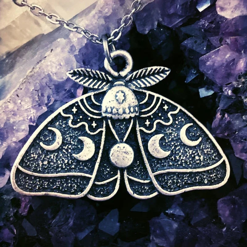 Moth Moon Phase Necklace