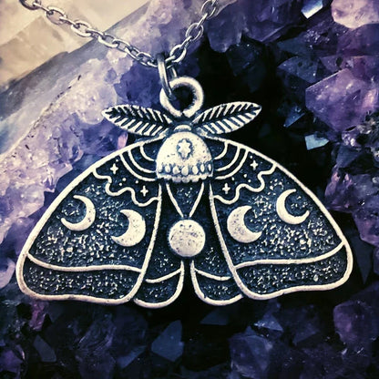 Moth Moon Phase Necklace