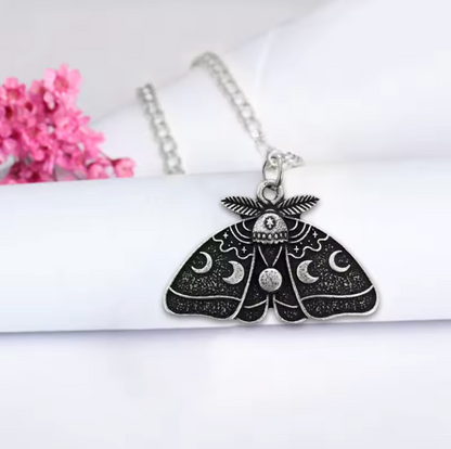 Moth Moon Phase Necklace