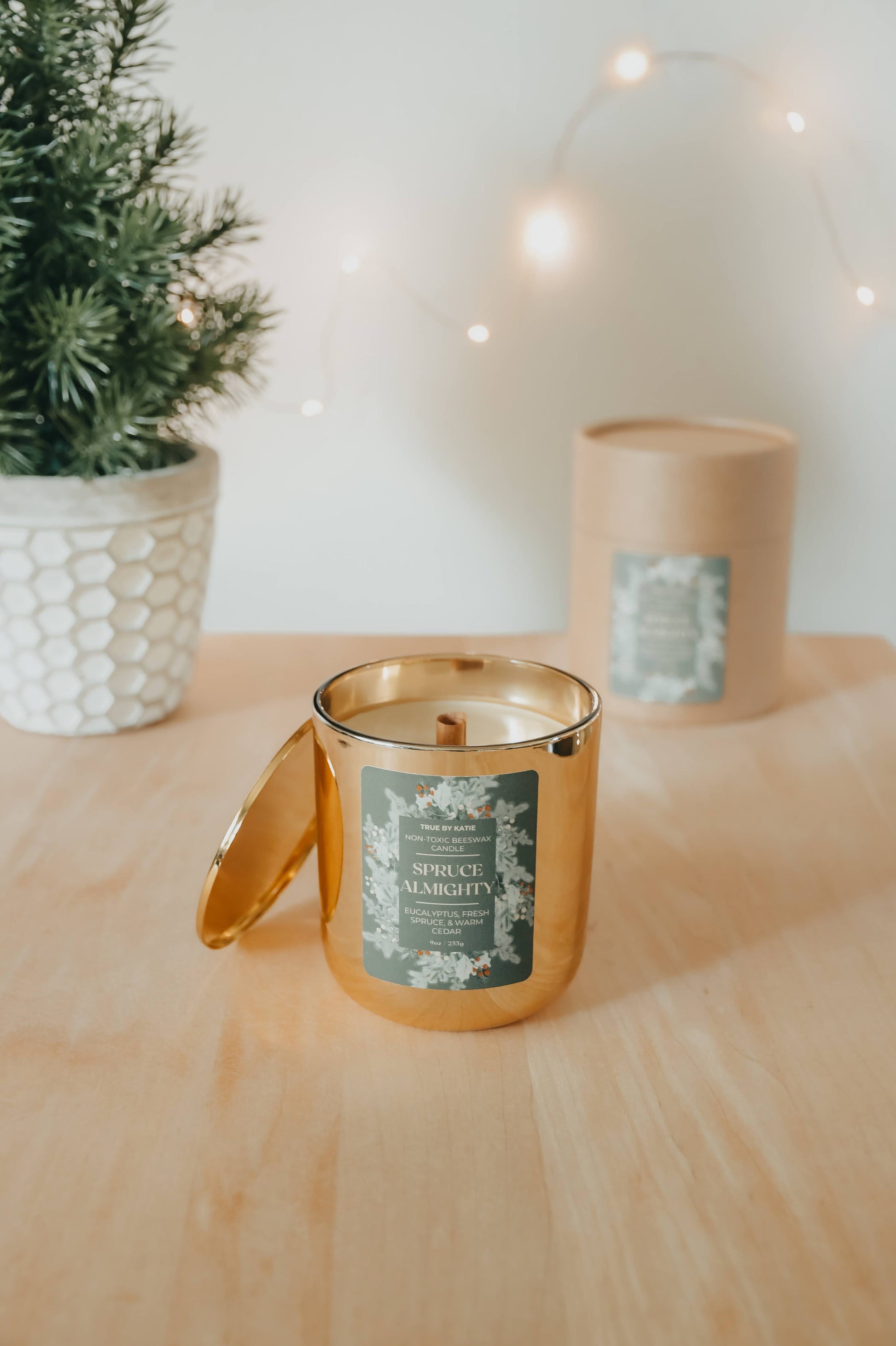 Spruce Pine Candle - Eucalyptus Cedar Beeswax 8-12oz – non toxic candle