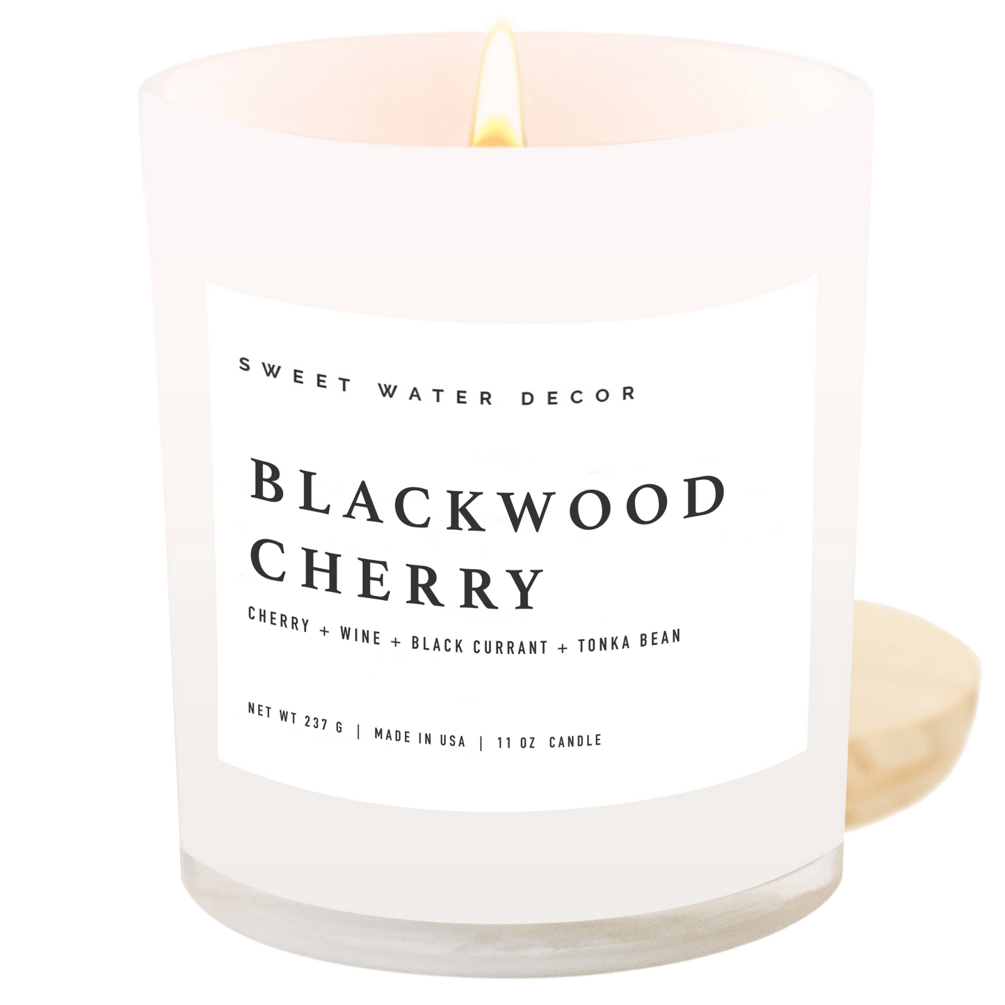 Blackwood Cherry Soy Candle - White Jar - 11 oz – Candles