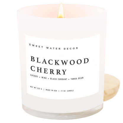 Blackwood Cherry Soy Candle - White Jar - 11 oz – Candles